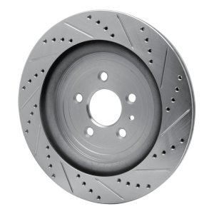 Ford Explorer Brake Rotor (1) - Rear Left - R1 Concepts - Drilled & Slotted - Silver - `13-`19